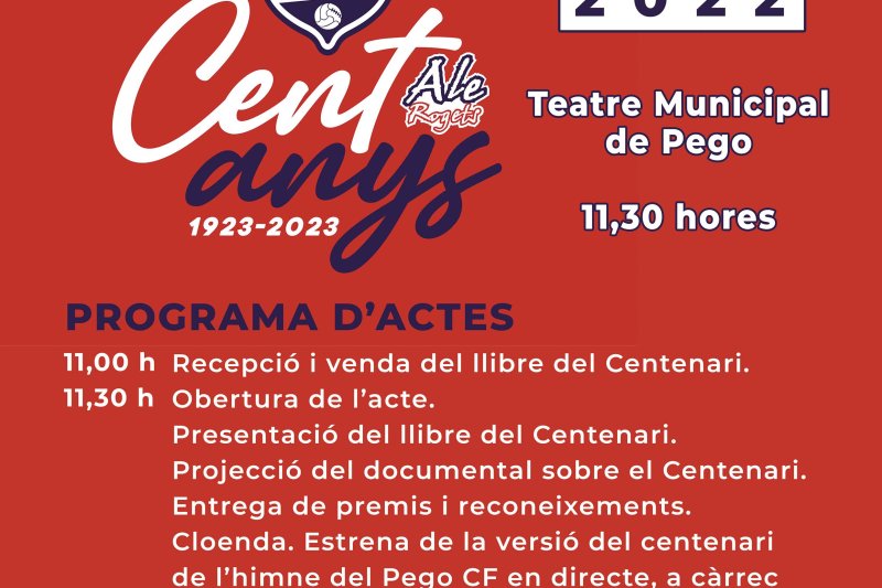 Un libro, un logotipo y un audiovisual conmemorarán el centenario del Pego Club de Fútbol Un libro, un logotipo y un audiovisual conmemorarán el centenario del Pego Club de Fútbol
