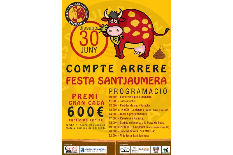 La festa santjaumera compte enrere es celebrarà el 30 de juny a Ondara La festa santjaumera compte enrere es celebrarà el 30 de juny a Ondara
