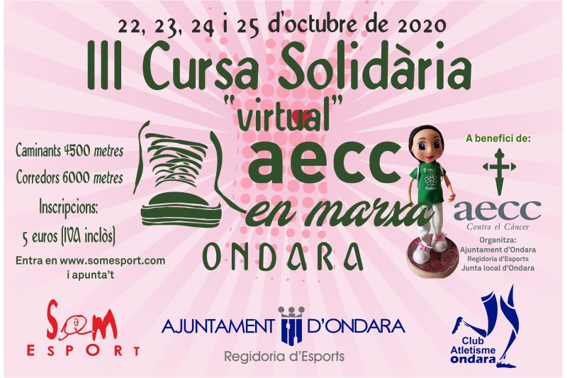 La Cursa Solidària d’Ondara a beneficio de l’AECC adopta un formato virtual  La Cursa Solidària d’Ondara a beneficio de l’AECC adopta un formato virtual