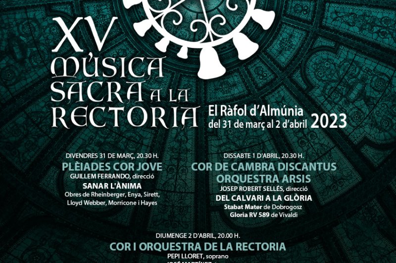Plèiades Cor Jove, Cor de Cambra Discantus i Cor de la Rectoria integran el cartel del décimoquinto aniversario del Cicle de Música Sacra a El Ràfol d’Almúnia Plèiades Cor Jove, Cor de Cambra Discantus i Cor de la Rectoria integran el cartel del décimoquinto aniversario del Cicle de Música Sacra a El Ràfol d’Almúnia
