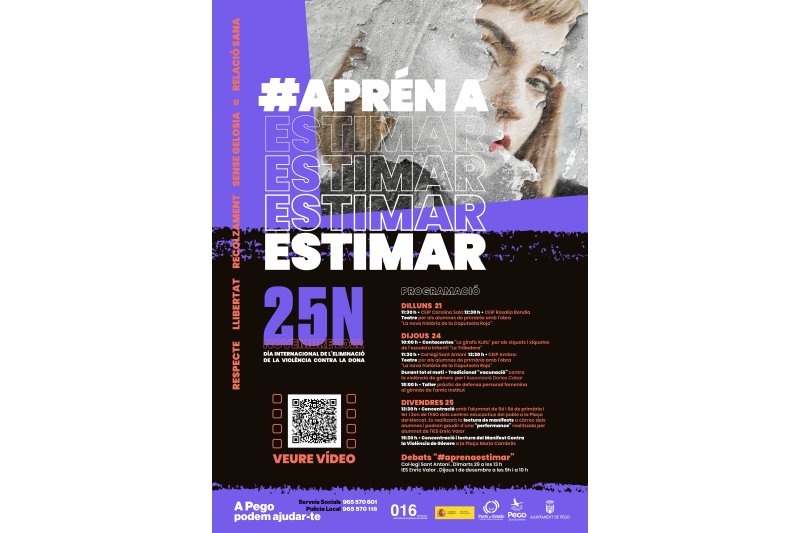 Igualdad conmemorará el 25N en Pego con teatro infantil, un audiovisual, demostración de defensa personal y una performance Igualdad conmemorará el 25N en Pego con teatro infantil, un audiovisual, demostración de defensa personal y una performance