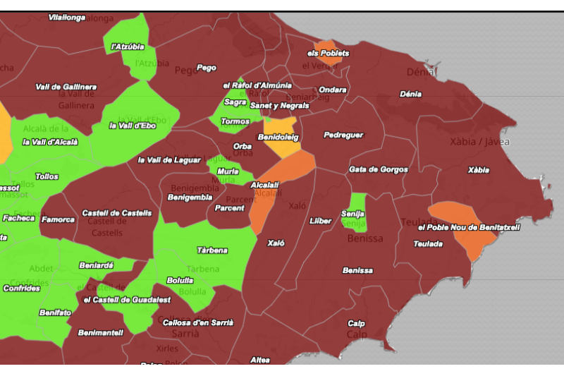Covid en la Marina Alta: Los pacientes en la UCI se triplican y poblaciones como Pedreguer, Orba y Castell de Castells alcanzan cifras de record Covid en la Marina Alta: Los pacientes en la UCI se triplican y poblaciones como Pedreguer, Orba y Castell de Castells alcanzan cifras de record