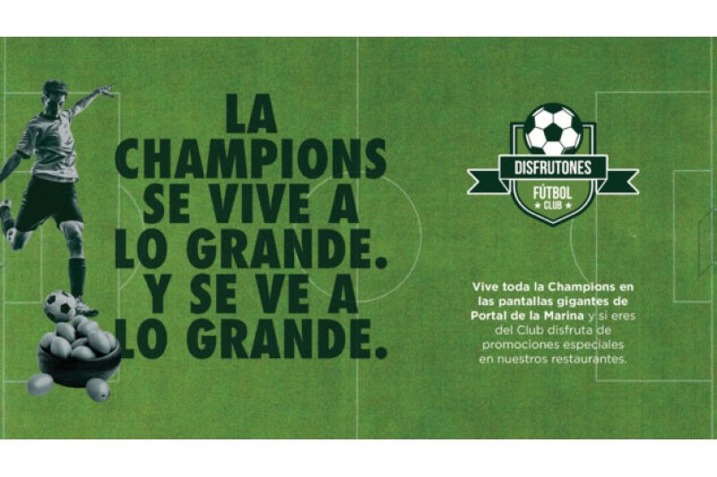 Portal de la Marina ofrece los partidos de la Champions en tres pantallas gigantes  Portal de la Marina ofrece los partidos de la Champions en tres pantallas gigantes