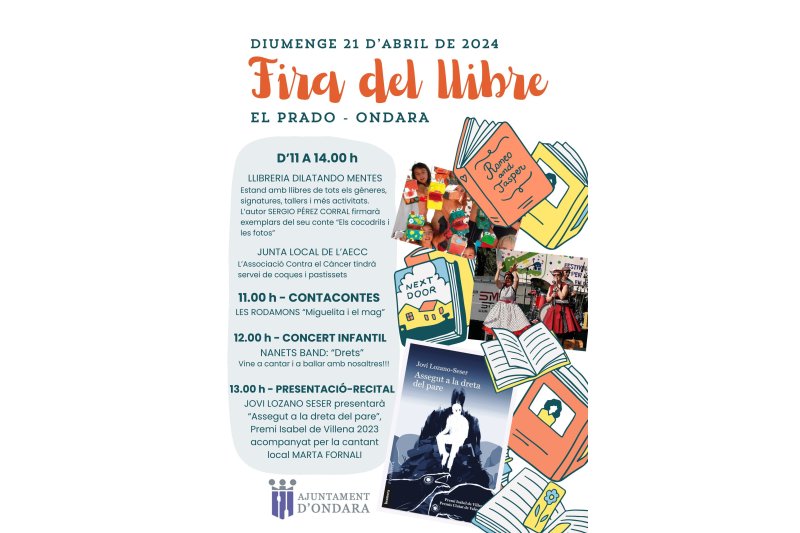 Ondara programa una fira cultural per a celebrar el Dia del Llibre amb conta-contes, música  en directe i presentació literària Ondara programa una fira cultural per a celebrar el Dia del Llibre amb conta-contes, música  en directe i presentació literària