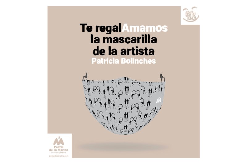 Portal  de la Marina regala una mascarilla diseñada por Patricia Bolinches   Portal  de la Marina regala una mascarilla diseñada por Patricia Bolinches