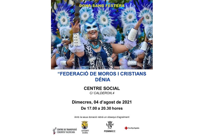 Los Moros i Cristians realizan hoy una donación de sangre en Dénia Los Moros i Cristians realizan hoy una donación de sangre en Dénia