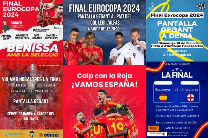 Todos con La Roja: La comarca se llena de pantallas gigantes para seguir la final de la Eurocopa Todos con La Roja: La comarca se llena de pantallas gigantes para seguir la final de la Eurocopa