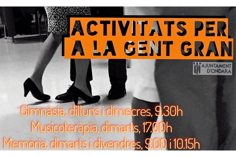 Oberta la inscripció dels cursos per a al Tercera Edat 2018-2019 a Ondara Oberta la inscripció dels cursos per a al Tercera Edat 2018-2019 a Ondara