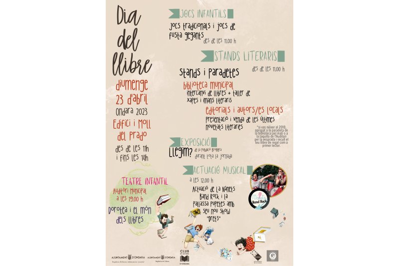 Ondara commemora el Dia del Llibre el proper diumenge  Ondara commemora el Dia del Llibre el proper diumenge