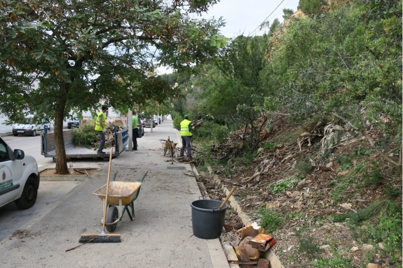 Retiran plantas invasoras y residuos junto al Cap de Sant Antoni Retiran plantas invasoras y residuos junto al Cap de Sant Antoni