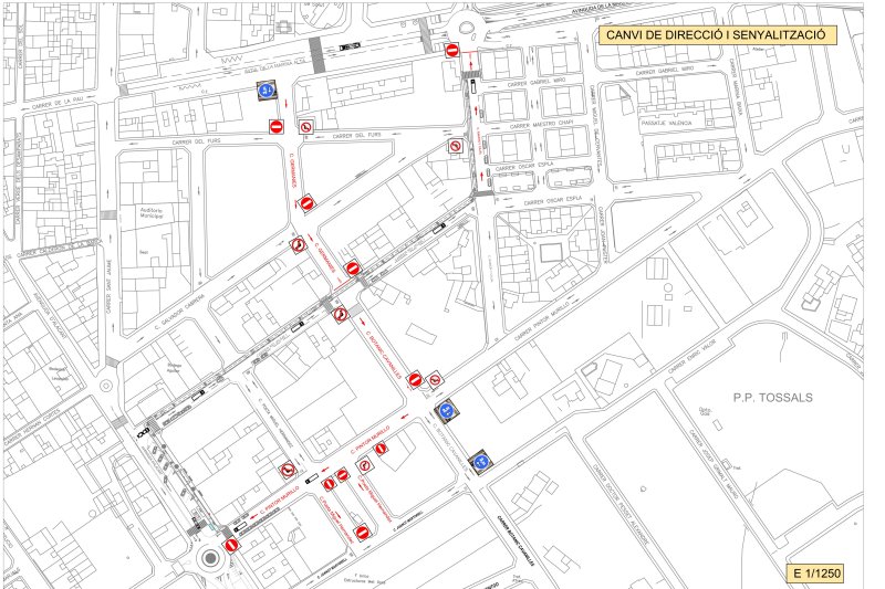 Set carrers de la zona de Tossals d’Ondara revertiran el tràfic a sentit únic Set carrers de la zona de Tossals d’Ondara revertiran el tràfic a sentit únic