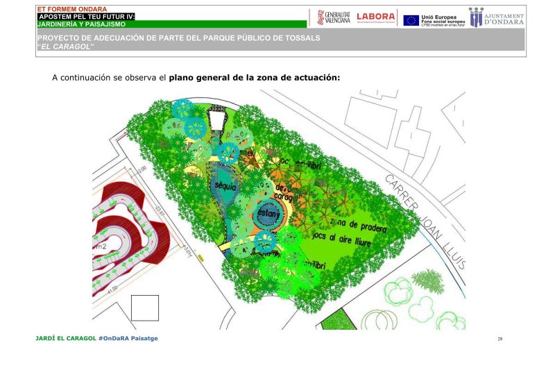 El taller de empleo Et formem asume la habilitación del jardín El Caragol en el parque público de Tossals El taller de empleo Et formem asume la habilitación del jardín El Caragol en el parque público de Tossals