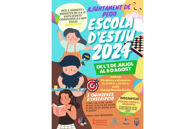L’Ajuntament de Pego confirma l’aposta per l’Escola d’Estiu com a clau per a la conciliació familiar i laboral  L’Ajuntament de Pego confirma l’aposta per l’Escola d’Estiu com a clau per a la conciliació familiar i laboral