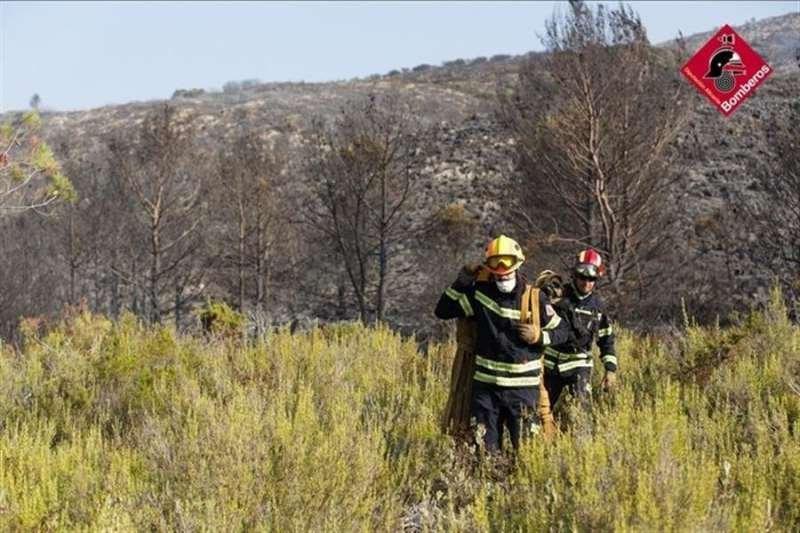 El incendio de la Vall de Gallinera está estabilizado  El incendio de la Vall de Gallinera está estabilizado
