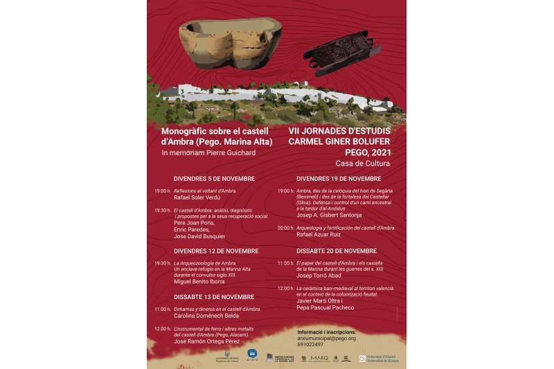 L’arxiu de Pego configura las Jornades d’Estudi Carmel Giner 2021 como un monográfico del castillo de Ambra L’arxiu de Pego configura las Jornades d’Estudi Carmel Giner 2021 como un monográfico del castillo de Ambra