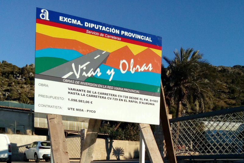 La Diputación inicia las obras de la variante de El Ràfol d’Almúnia con una inversión de un millón de euros La Diputación inicia las obras de la variante de El Ràfol d’Almúnia con una inversión de un millón de euros