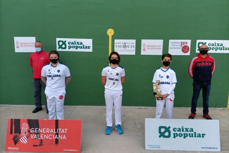 Dos oros, una plata y un bronce para l’Escola Municipal de Pilota de Ondara en las finales provinciales de frontón por parejas JEC Dos oros, una plata y un bronce para l’Escola Municipal de Pilota de Ondara en las finales provinciales de frontón por parejas JEC