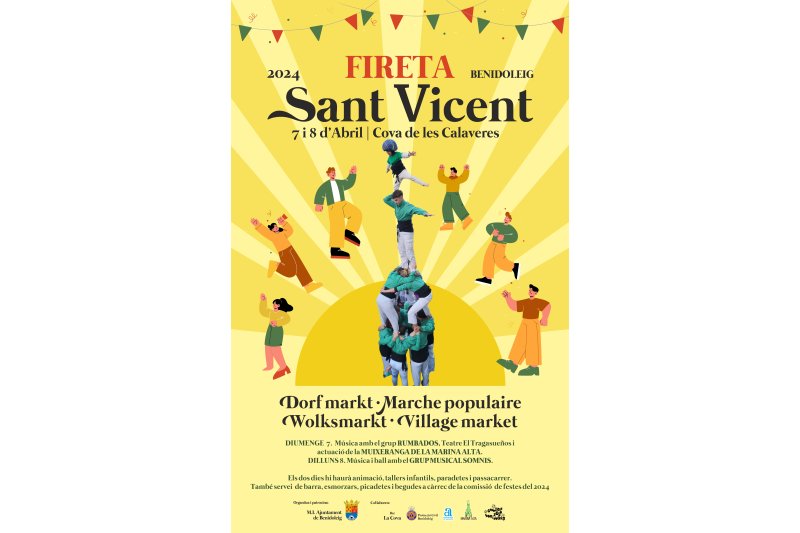 El Sant Vicent 2024 de Benidoleig presenta a Somnis, Rumbados i la Muixeranga de la Marina Alta com a reclam musical El Sant Vicent 2024 de Benidoleig presenta a Somnis, Rumbados i la Muixeranga de la Marina Alta com a reclam musical