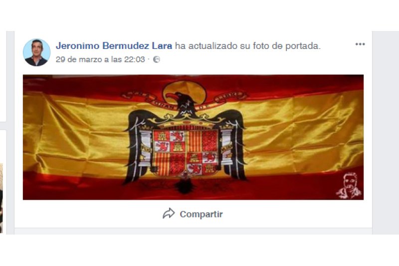 El alcalde de Tormos recibe críticas por utilizar la bandera franquista como imagen de portada de su Facebook El alcalde de Tormos recibe críticas por utilizar la bandera franquista como imagen de portada de su Facebook