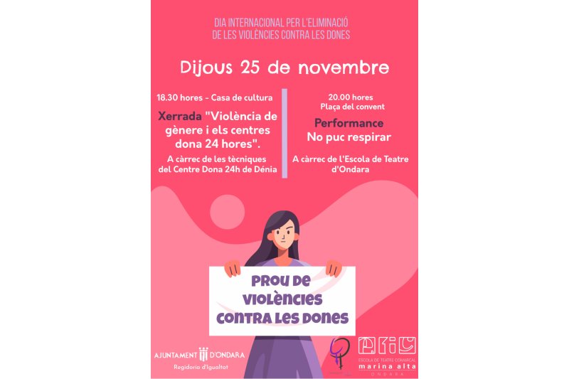 Charla y performance en Ondara con motivo del día contra la violencia de género Charla y performance en Ondara con motivo del día contra la violencia de género