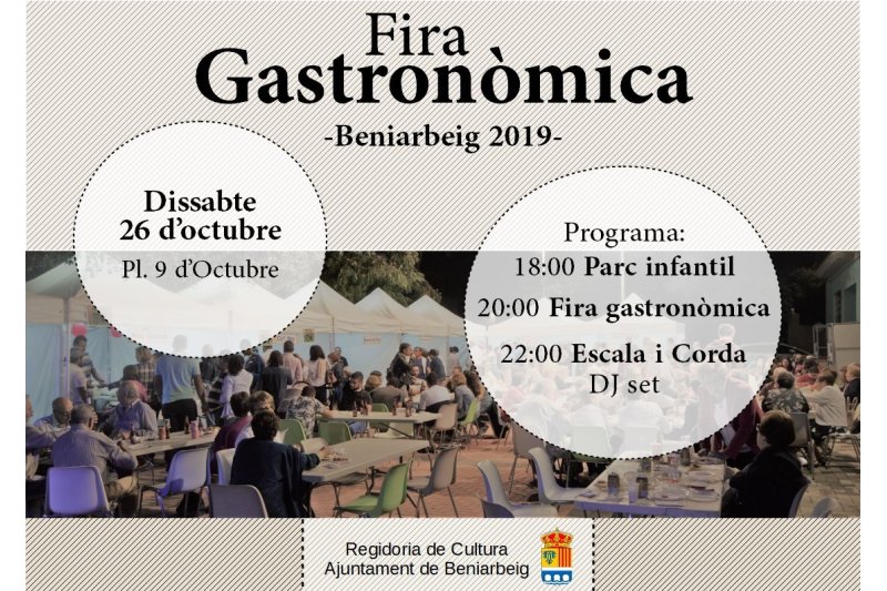 Este sábado se celebra la primera Feria Gastronómica de Beniarbeig Este sábado se celebra la primera Feria Gastronómica de Beniarbeig
