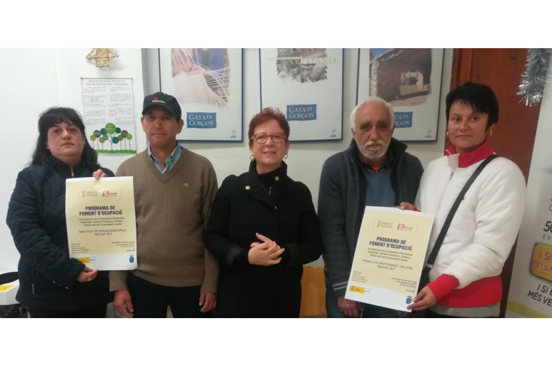 Gata rep una ajuda de 40.000 euros per a contractar quatre treballadors Gata rep una ajuda de 40.000 euros per a contractar quatre treballadors