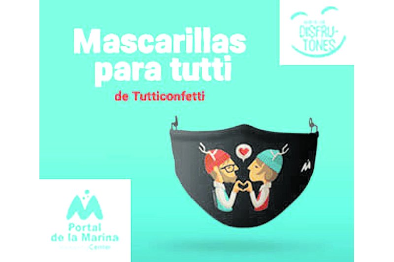 Portal de la Marina regala mascarillas diseñadas por la artista dianense Tutticonfetti Portal de la Marina regala mascarillas diseñadas por la artista dianense Tutticonfetti