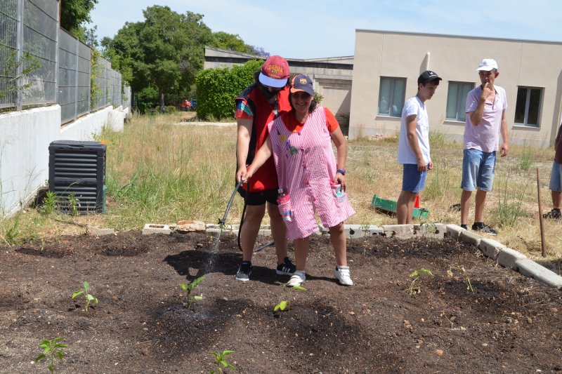 Las personas usuarias del centro de día de Aprosdeco aprenden el oficio de la agricultura Las personas usuarias del centro de día de Aprosdeco aprenden el oficio de la agricultura