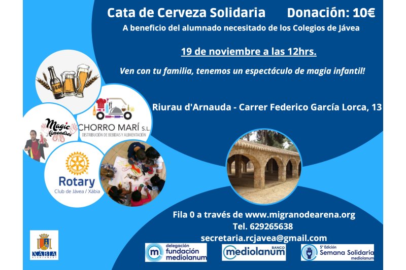 El Rotary Club de Jávea organiza una cata de cerveza solidaria El Rotary Club de Jávea organiza una cata de cerveza solidaria
