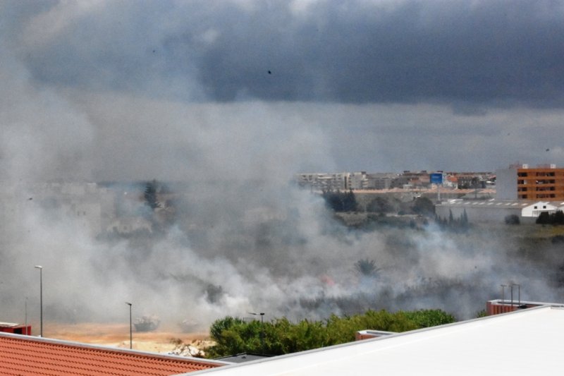 Incendio en un solar del Camí de la Bota  Incendio en un solar del Camí de la Bota