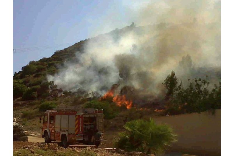 Un incendio forestal junto al Parque del Patronato desata la alarma en Pedreguer Un incendio forestal junto al Parque del Patronato desata la alarma en Pedreguer