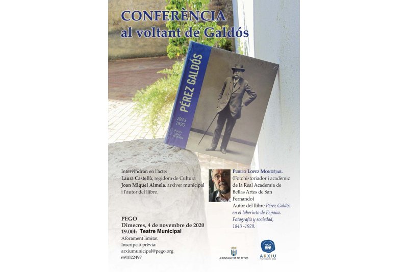 L’arxiu de Pego traslada la conferencia de miércoles alrededor de Galdós al teatro municipal  L’arxiu de Pego traslada la conferencia de miércoles alrededor de Galdós al teatro municipal