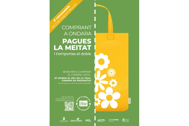 La tercera campanya de Bons Consum Ondara comença el lliurament el 2 de maig La tercera campanya de Bons Consum Ondara comença el lliurament el 2 de maig